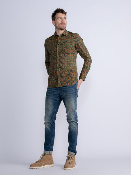 Petrol M-3030-Sil404 - Men Shirt Long Sleeve Aop (2118 Almond)