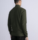 Petrol M-3030-Swc343 - Men Sweater Collar Zip (6092 Hunter Green)