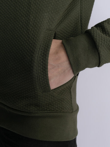 Petrol M-3030-Swc343 - Men Sweater Collar Zip (6092 Hunter Green)
