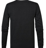 Petrol M-3030-Kwr201 - Men Knitwear Round Neck Basic (9091 Dark Black)