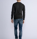 Petrol M-3030-Kwr201 - Men Knitwear Round Neck Basic (9091 Dark Black)