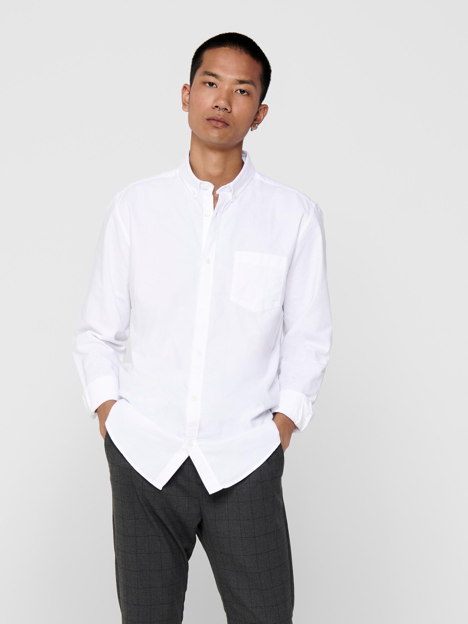 Only & Sons Onssane LS Solid Poplin Shirt (188758 White)