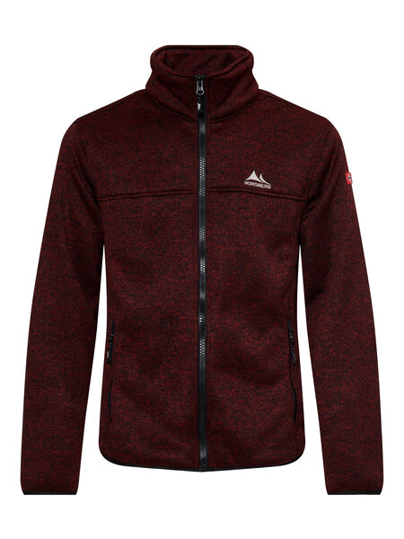 Nordberg FRED Men's Knitted Fleece Jacket BORDEAUX MELANGE