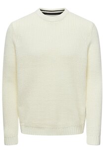 Onsadam 5 Struc Crew Knit (189699 Star White)