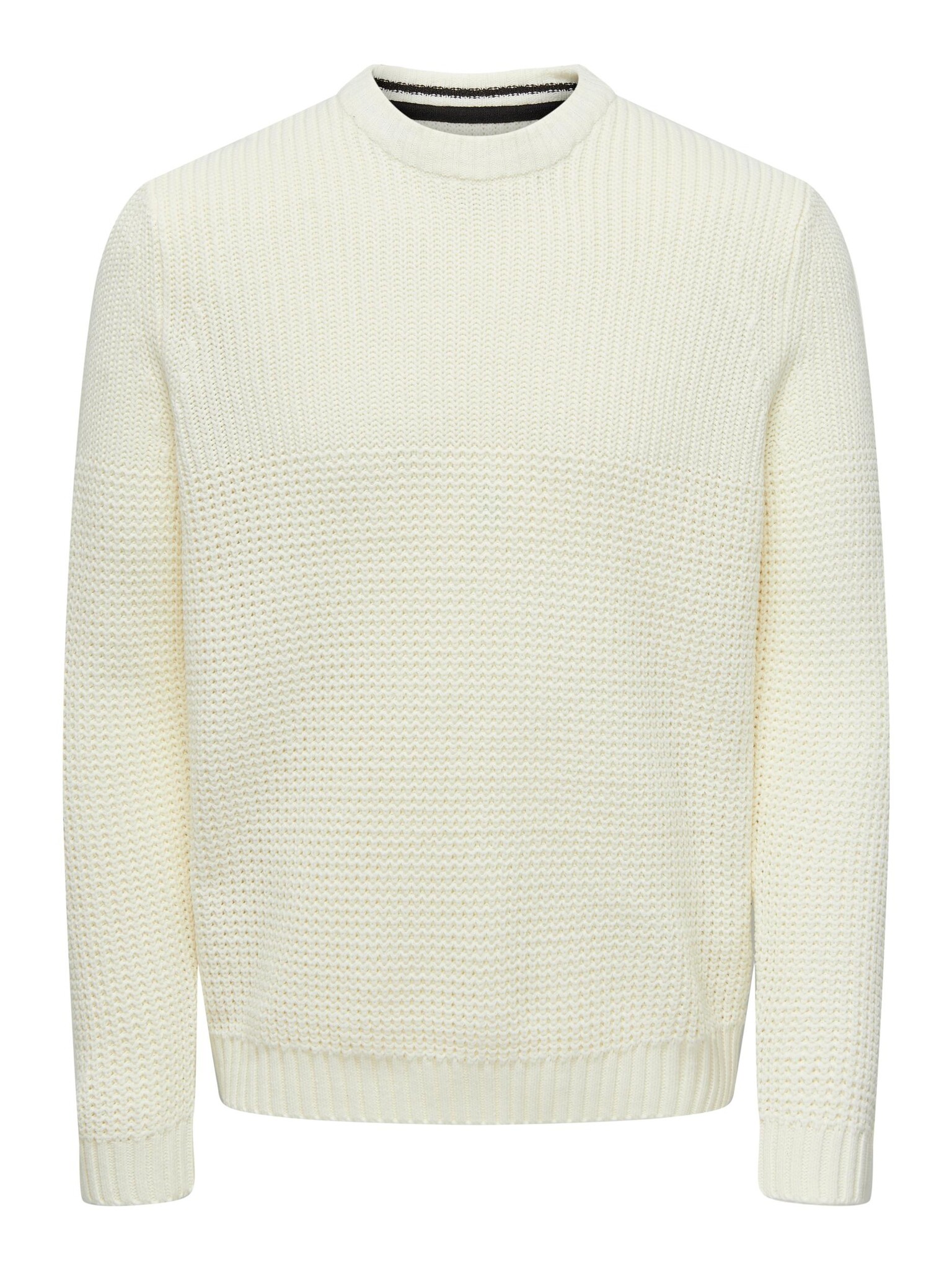 Only & Sons Onsadam 5 Struc Crew Knit (189699 Star White)