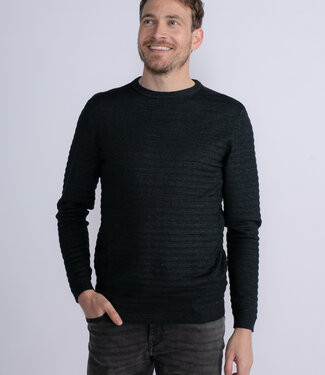 Petrol Industries M-3030-Kwr269 - Men Knitwear Round Neck Basic (9091 Dark Black)