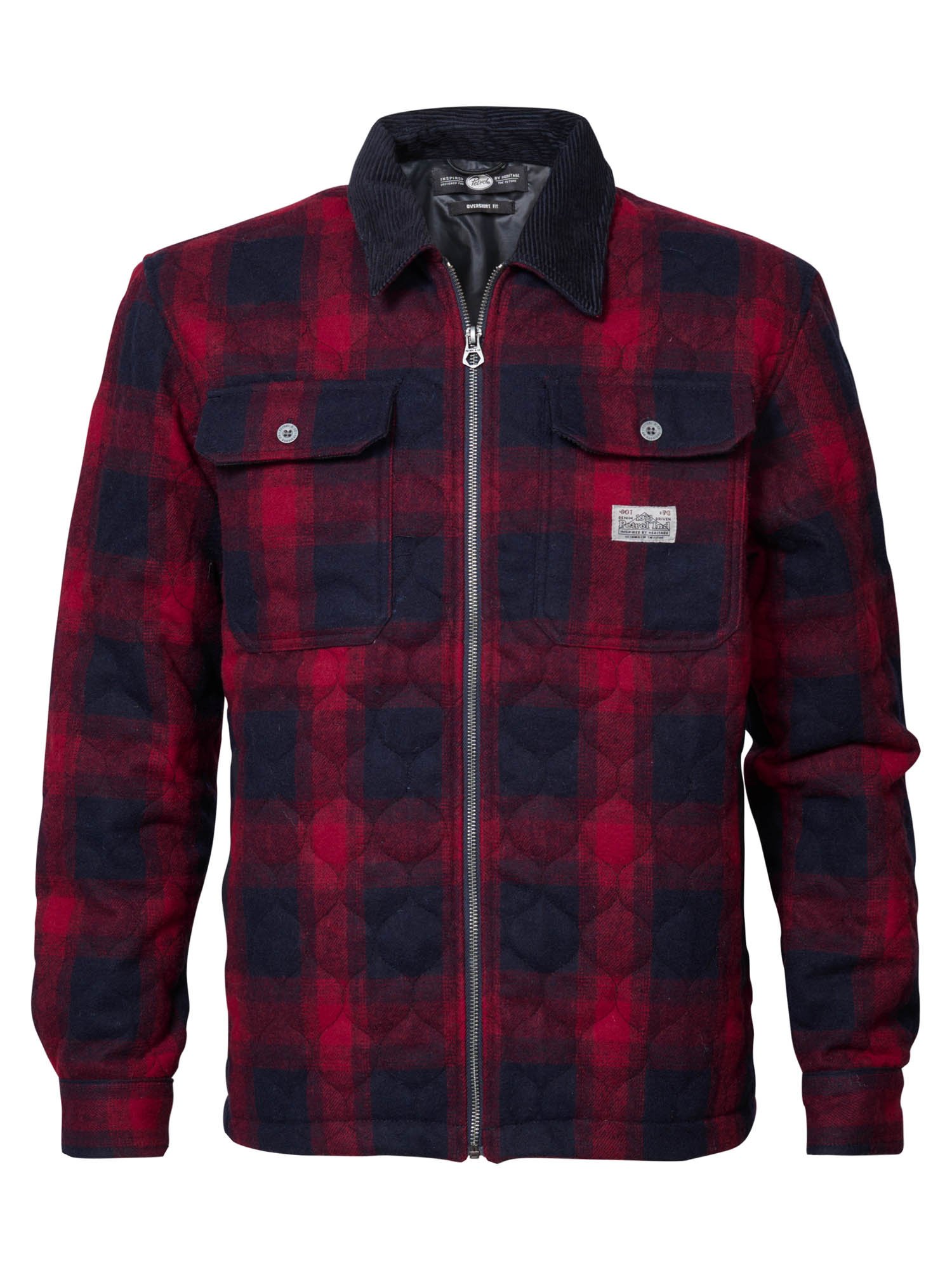 Petrol M-3030-Sil412 - Men Shirt Long Sleeve Check (3163 Garnet)