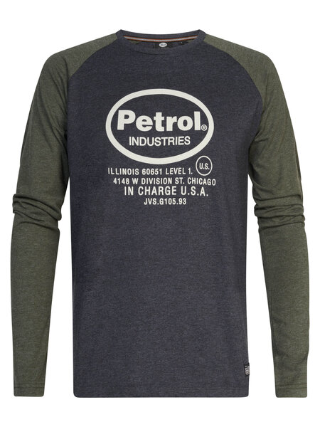 Petrol M-3030-Tlr653 - Men T-Shirt Ls Round Neck (9091 Dark Black)