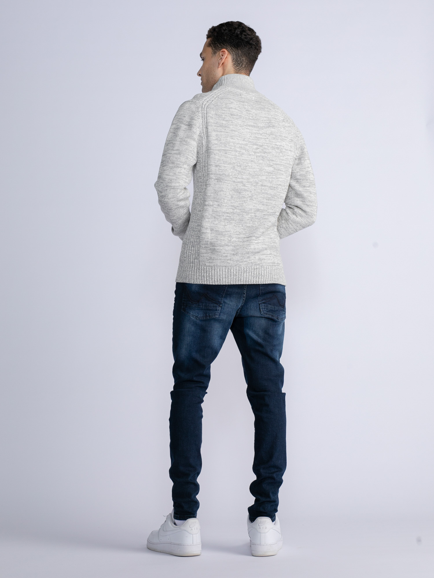 M-3030-Kwc206 - Men Knitwear Collar (0009 Antique White Melee)