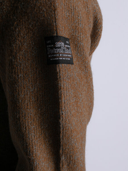 Petrol M-3030-Kwc218 - Men Knitwear Collar Cardigan (7060 Grey Truffle)