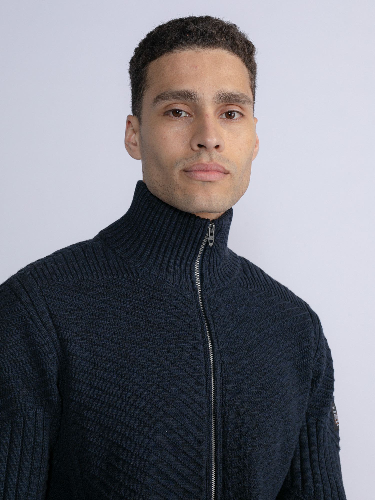 M-3030-Kwc295 - Men Knitwear Collar Cardigan (5152 Midnight Navy)