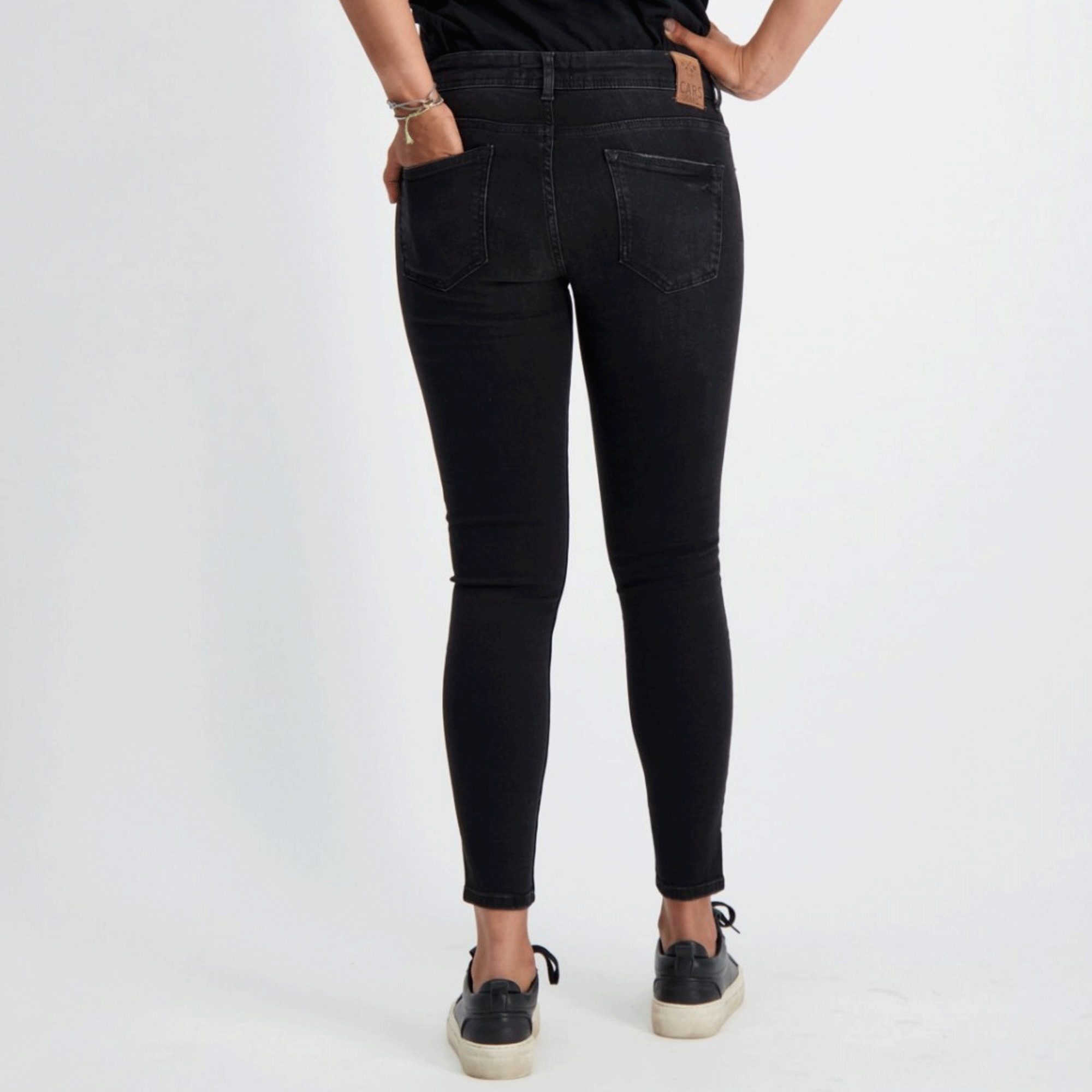 MAREN Skinny Emb. Black Twill