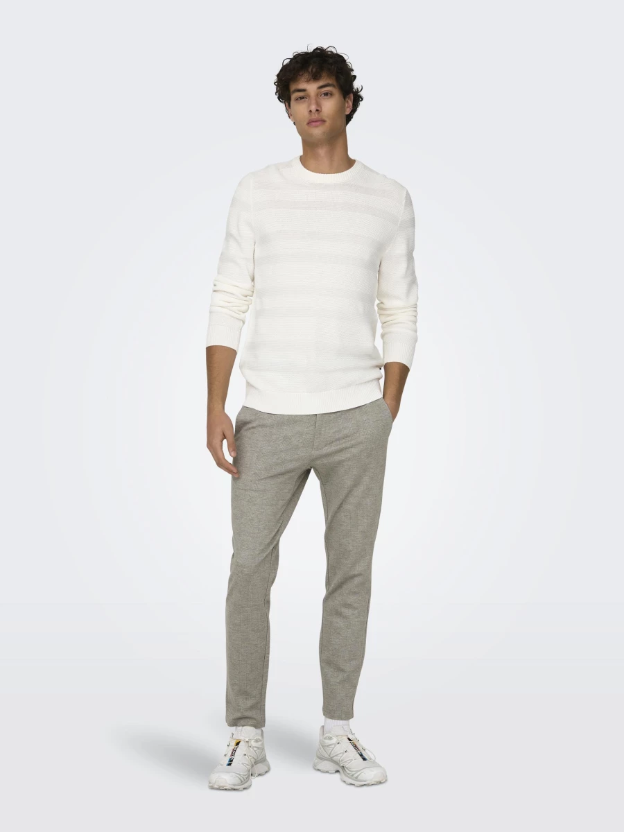 Onsmark Slim Check 020919 Pant (202231 Chinchilla)