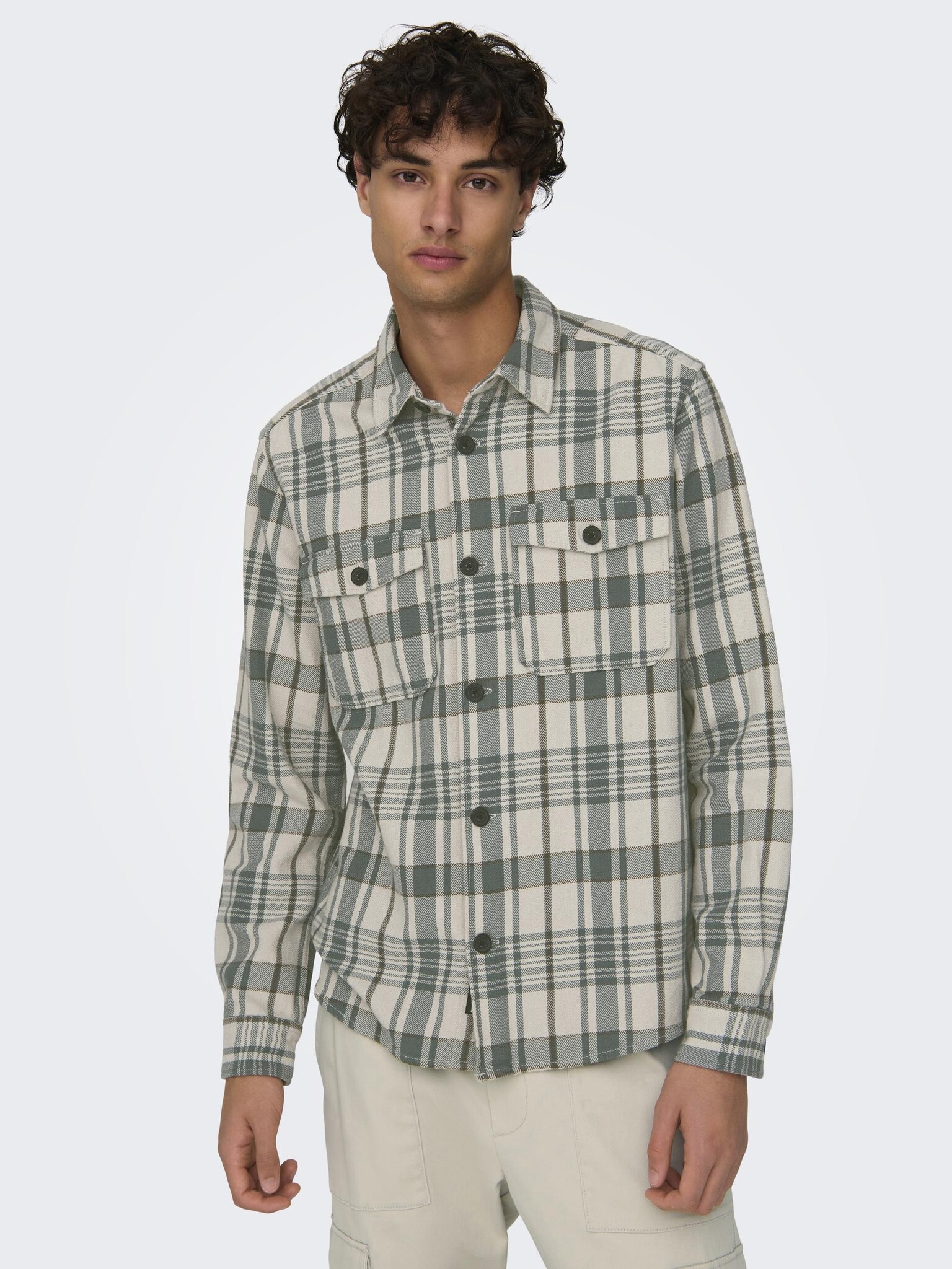 Only & Sons Onsmilo OVR CTN Check LS Shirt (209113 Moonstruck)