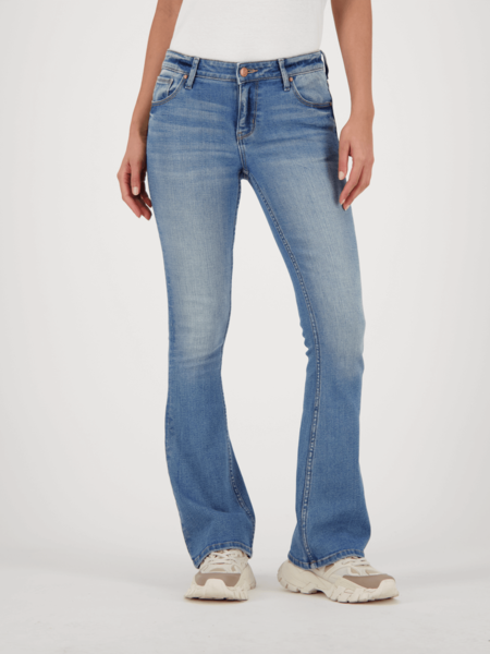 RAIZZED WOMEN Eclipse Mid Blue Stone Flare Jeans