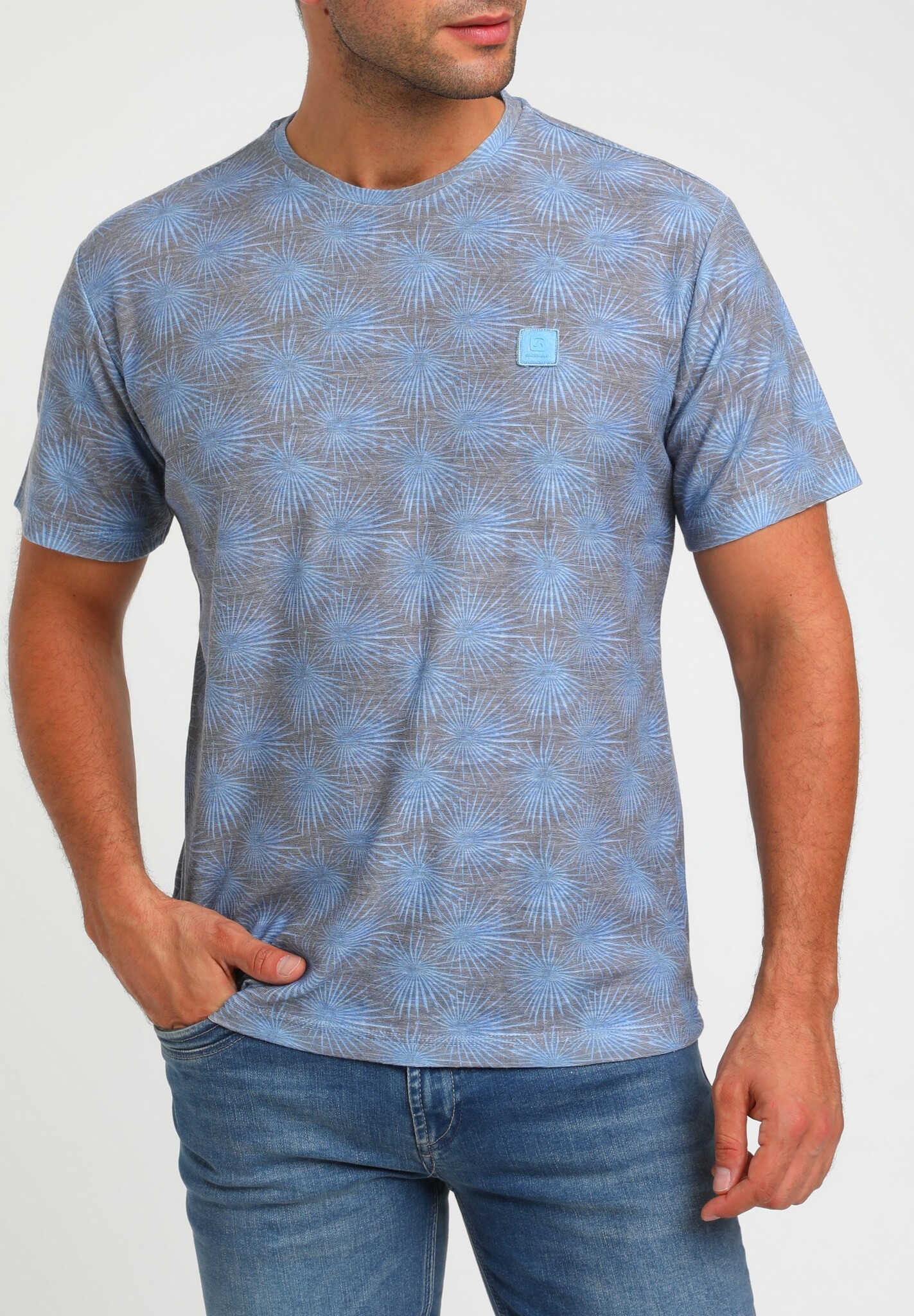 Gabbiano 154540 Tile Blue T-shirt print