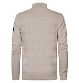 Petrol M-1040-KWC212 MEN KNITWEAR COLLAR CARDIGUAN (Sand Dust 7128)