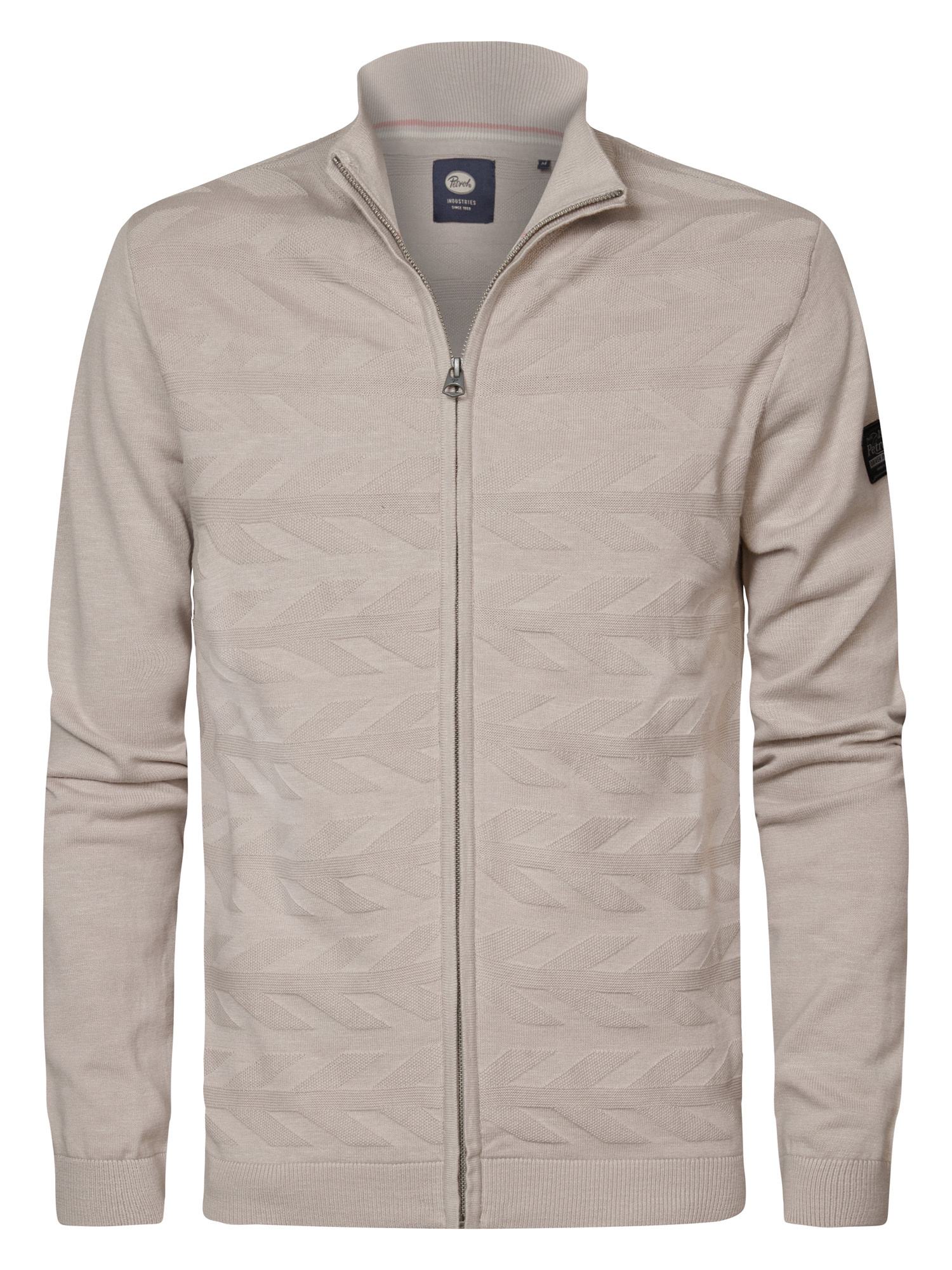 M-1040-KWC212 MEN KNITWEAR COLLAR CARDIGUAN (Sand Dust 7128)