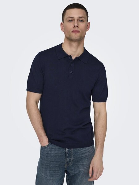 Only & Sons ONSWYLER LIFE REG 14 SS POLO KNIT NOOS DARK NAVY