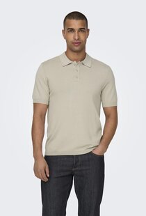 ONSWYLER LIFE REG 14 SS POLO KNIT NOOS SILVER LINING