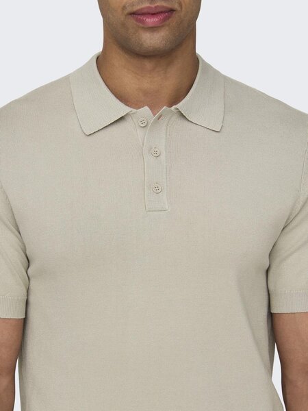 Only & Sons ONSWYLER LIFE REG 14 SS POLO KNIT NOOS SILVER LINING