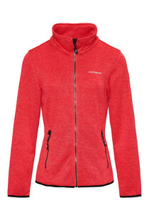 ANDREA Knitted Fleece Jacket Red Melange