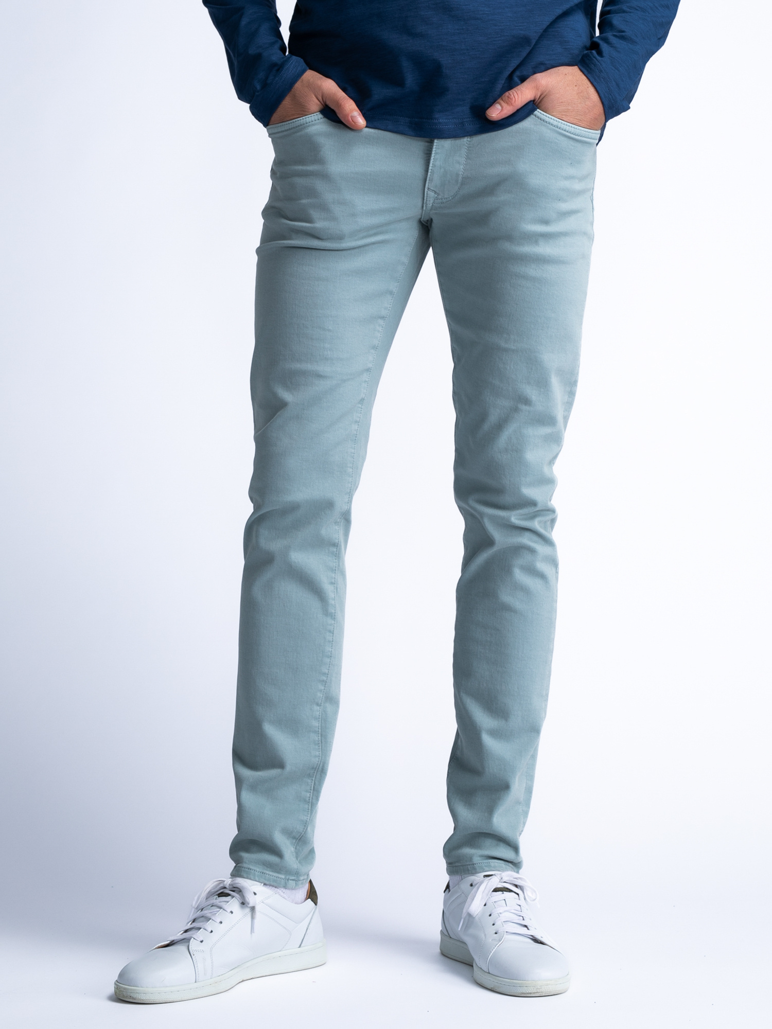 Petrol M-1040-DNM007 Seaham Coloured - Denim Slim Fit (5179 Aqua Grey)