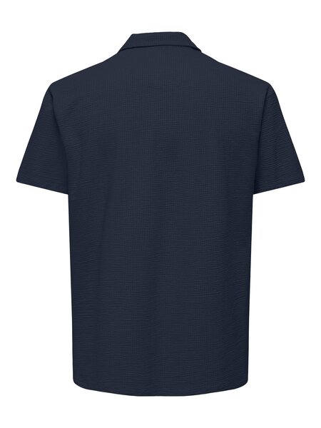 Only & Sons Onskian Reg Seersucker SS Polo Navy