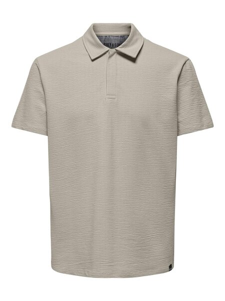 Only & Sons Onskian Reg Seersucker SS Polo Silver Lining