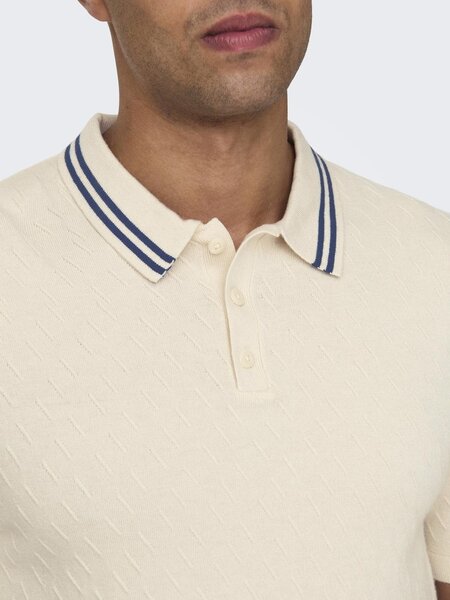 Only & Sons Onsdennis Life Reg 12 SS Polo Knit Antique White