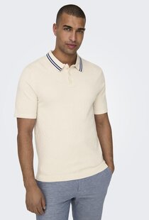 Onsdennis Life Reg 12 SS Polo Knit Antique White