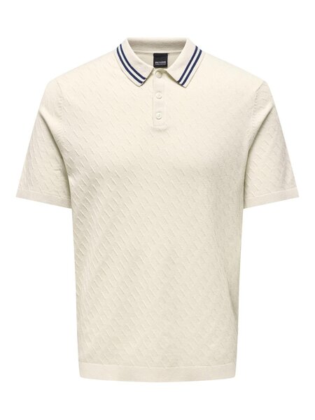 Only & Sons Onsdennis Life Reg 12 SS Polo Knit Antique White