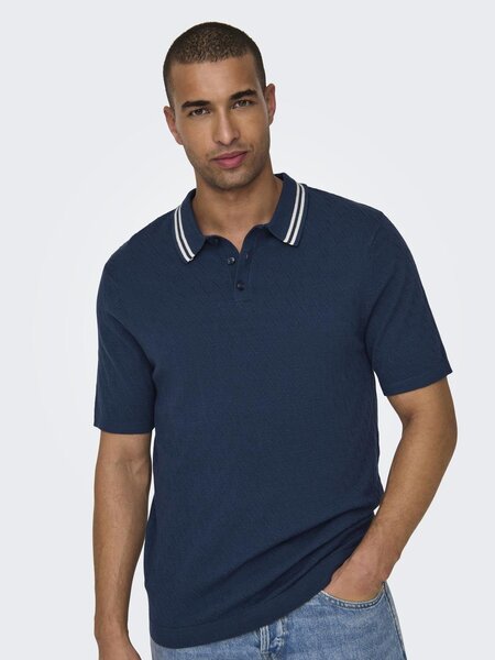 Only & Sons Onsdennis Life Reg 12 SS Polo Knit Dress Blue