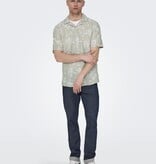 Only & Sons Onscaiden SS Resort Aop Linen Shirt Noos Chinchilla