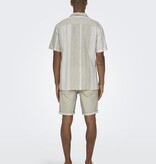 Only & Sons Onscaiden SS Stripe Linen Resort Shirt (215213 Vintage Khaki)