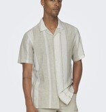 Only & Sons Onscaiden SS Stripe Linen Resort Shirt (215213 Vintage Khaki)