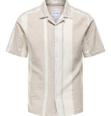 Only & Sons Onscaiden SS Stripe Linen Resort Shirt (215213 Vintage Khaki)