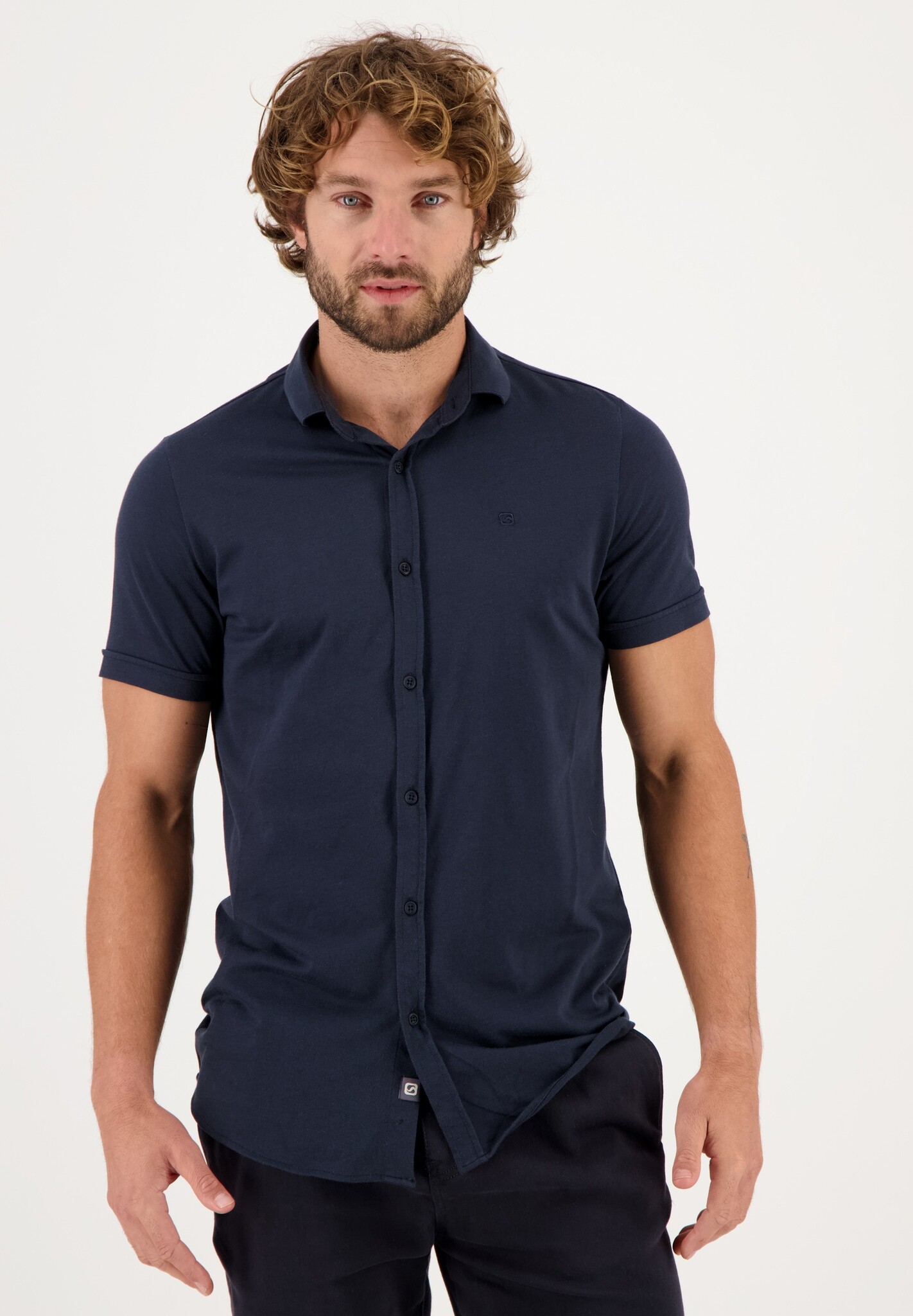 334551 Korte Mouw Hemd 301 Navy