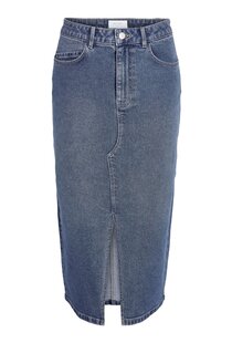 NMKATH NW SLIT MIDI SKIRT VI477MB NOOS MEDIUM BLUE DENIM