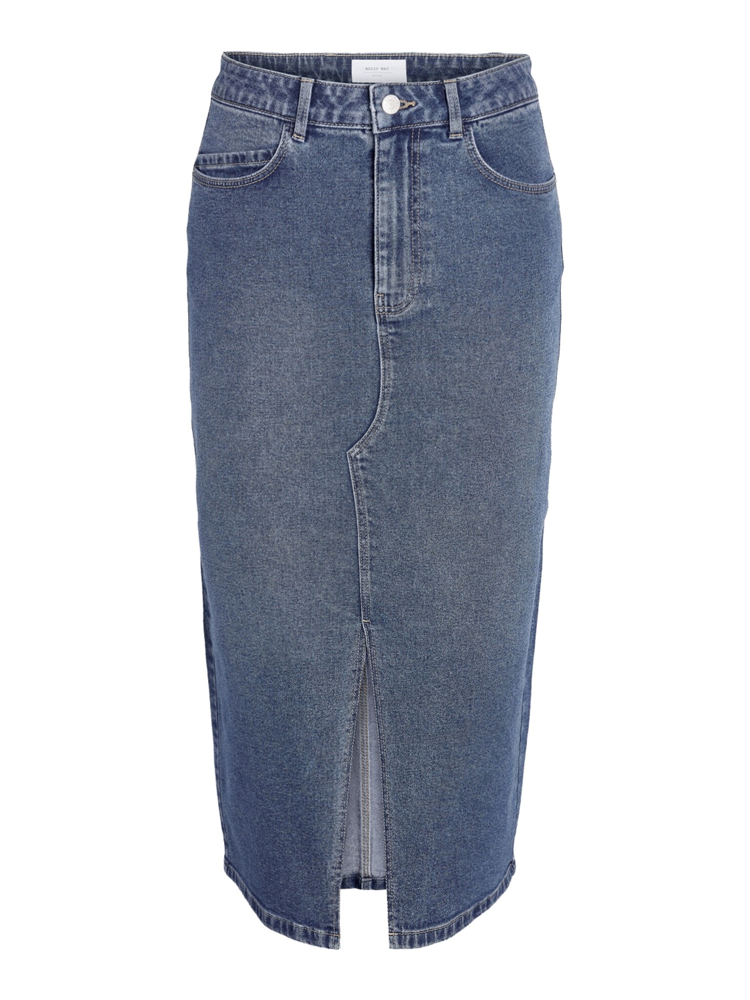 NOISY MAY NMKATH NW SLIT MIDI SKIRT VI477MB NOOS MEDIUM BLUE DENIM