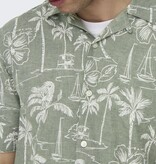 Only & Sons Onscaiden SS Resort Aop Linen Shirt Noos SWAMP