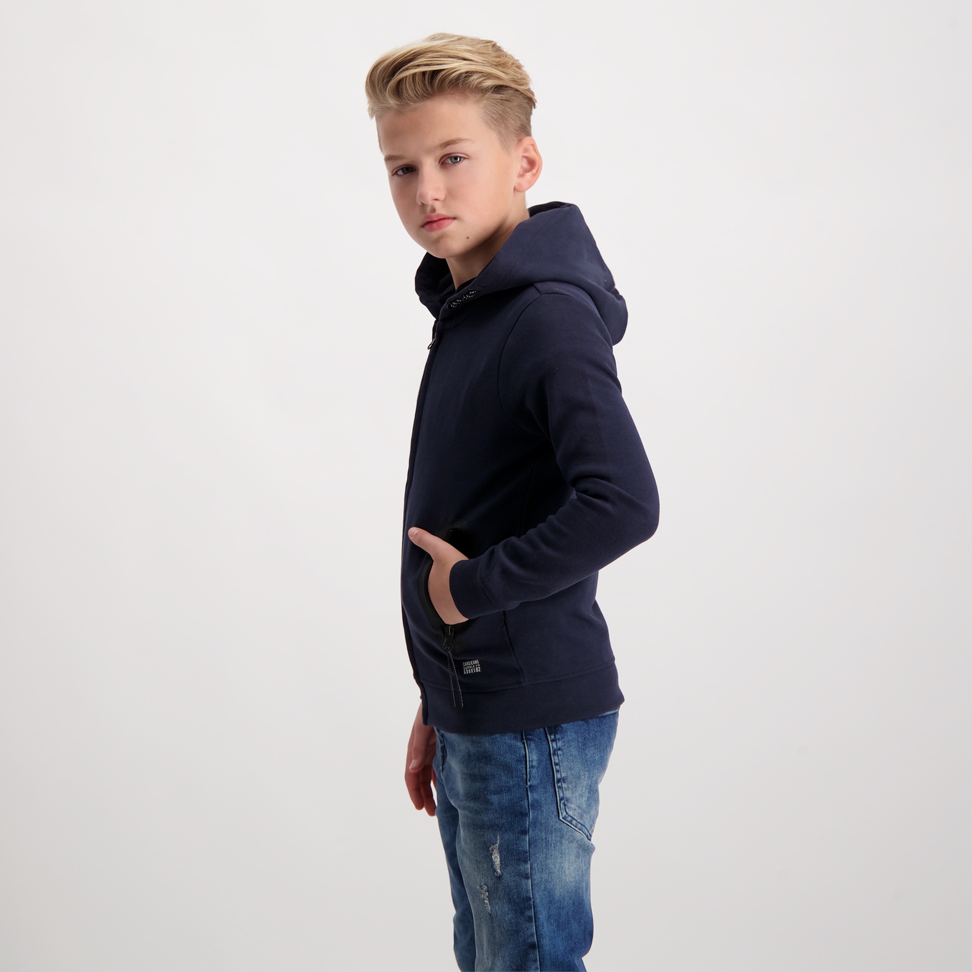 KIDS ISCAR HOOD SW NAVY