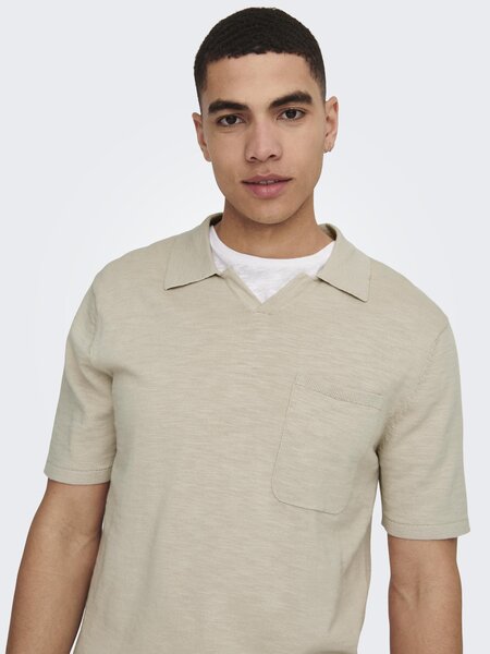 Only & Sons ONSACE REG 12 SS SLUB POLO KNIT (SILVER LINING)