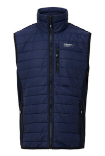 MENS KNITTED AND WOVEN VEST TOMMY NAVY
