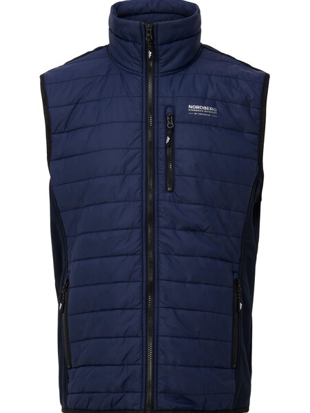 Nordberg MENS KNITTED AND WOVEN VEST TOMMY NAVY