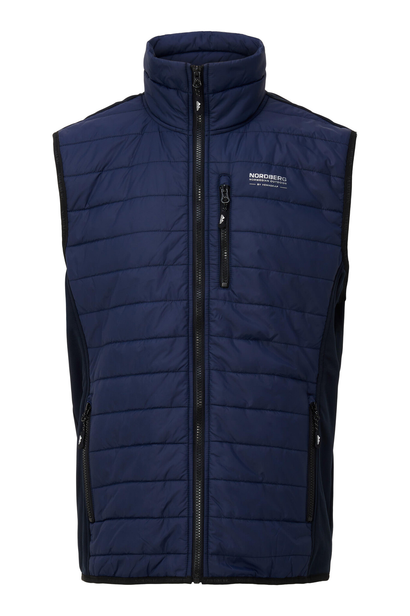 Nordberg MENS KNITTED AND WOVEN VEST TOMMY NAVY