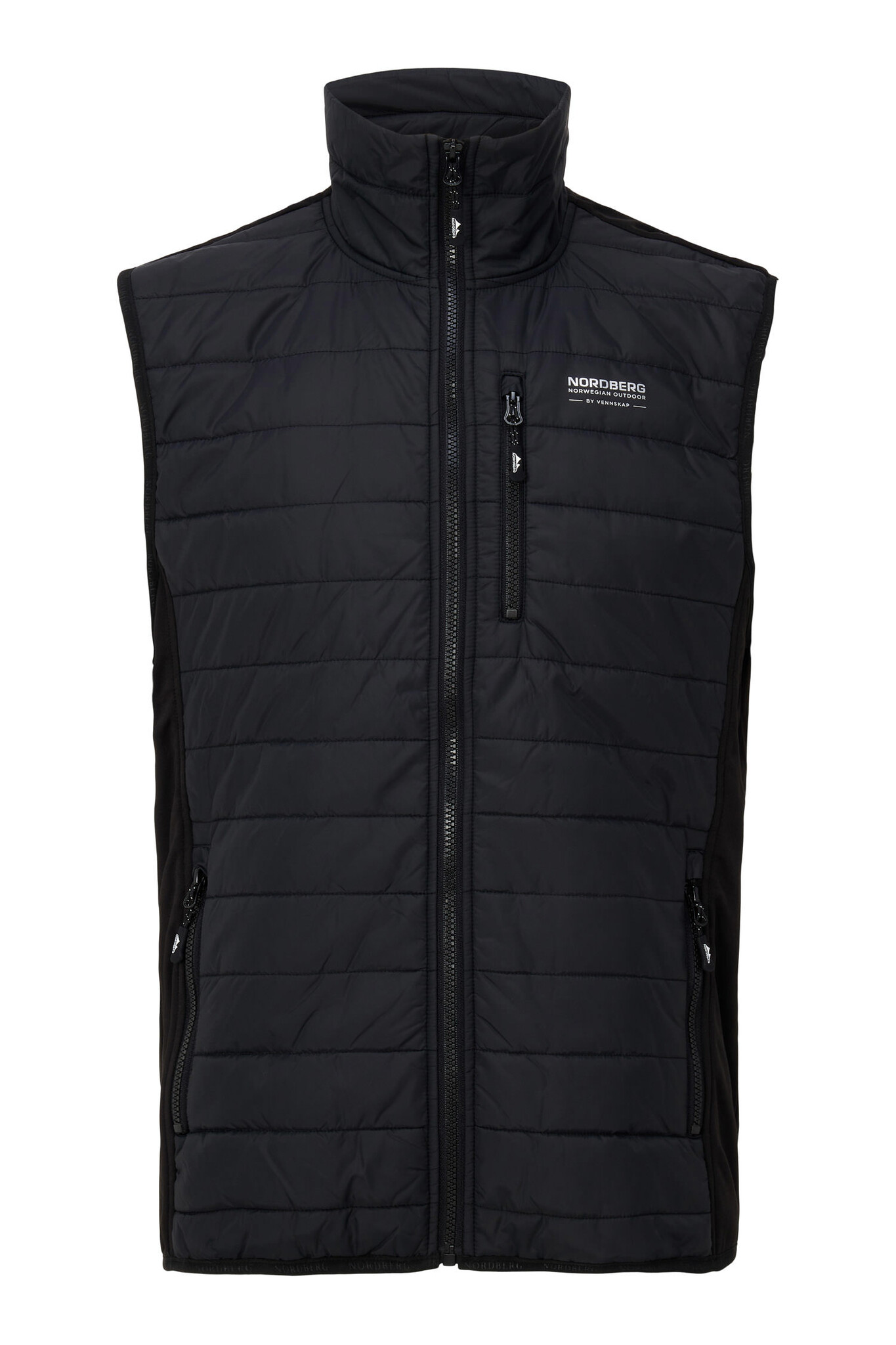 Nordberg MENS KNITTED AND WOVEN VEST TOMMY BLACK