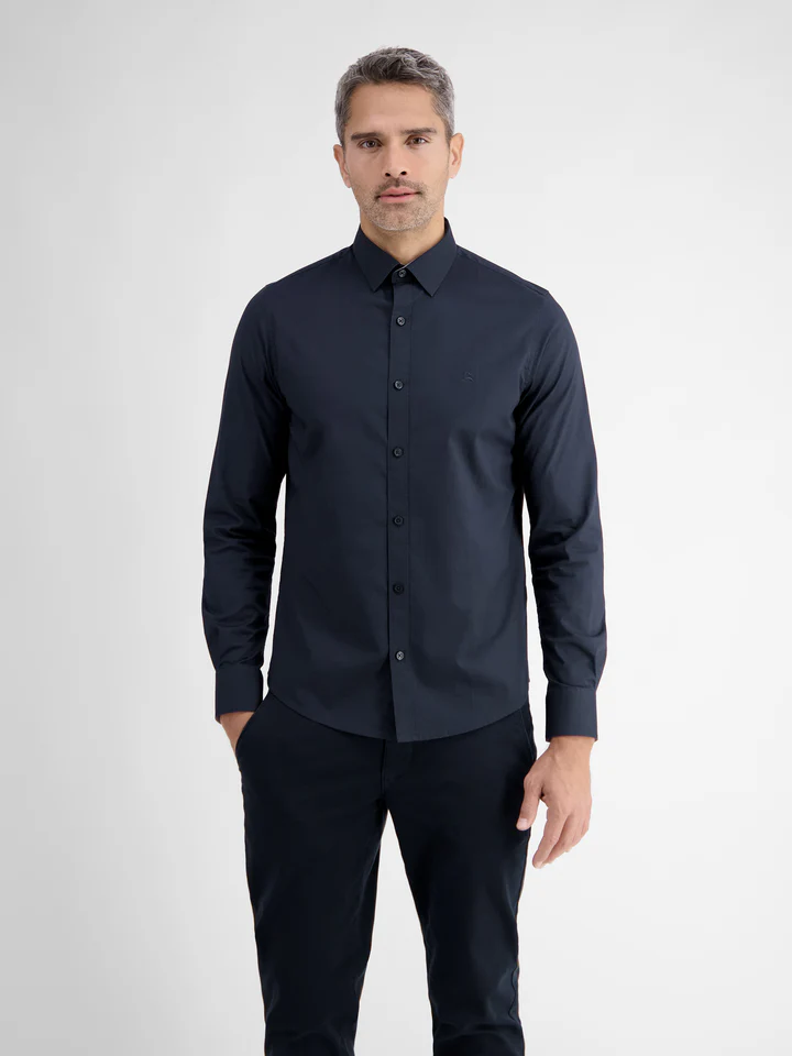 Lerros 2001050 BASIC POPLIN OVERHEMD (485 CLASSIC NAVY)