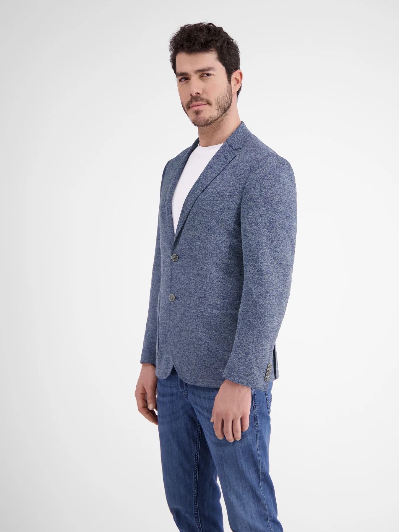 2007K18 JERSEYBLAZER MET PRINT OP DE BINNENVOERING (485 CLASSIC NAVY)