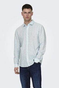 ONSCAIDEN LIFE SOLID LINEN SHIRT NOOS (cashmere blue)